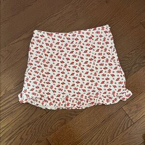 Women’s Rosetta Print Ruffle Hem Mini Skirt